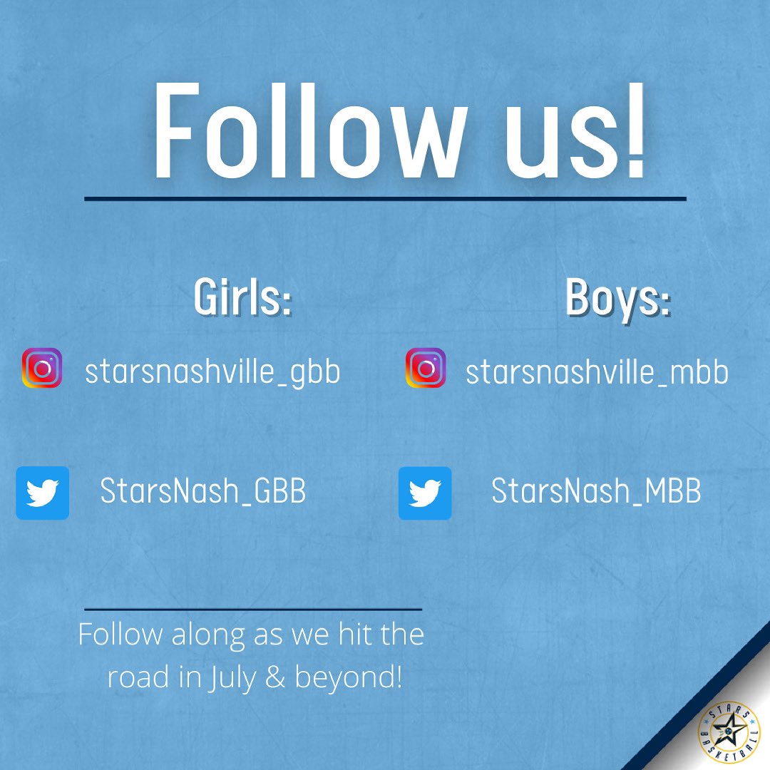StarsBballClub's tweet photo. July is almost here and our High School teams are headed out for the best month of the year!

Follow our new accounts for HS specific content (schedules, results, etc) and keep up with your favorite STARS athletes!⭐️ https://t.co/aJ9mnrVid1