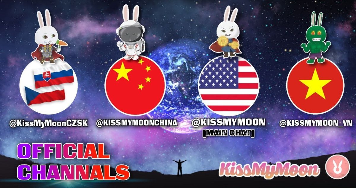 👥 We just have official channel for Czech and Slovakia!!!! 🎉🎉🎉

- t.me/kissmymoon_ann (ANN)
- t.me/kissmymoon 🇺🇸 (Main Chat)
- t.me/kissmymoonchina 🇨🇳
- t.me/kissmymoon_vn 🇻🇳
- t.me/KissMyMoonCZSK 🇨🇿🇸🇰

#KissMyMoon