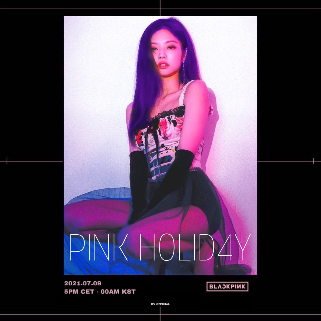 KV_OFFICIAL_'s tweet photo. #BLACKPINK - ‘PINK HOLID4Y’ JENNIE Photo Teaser 

✔️2021.07.09 5PM CET - 00AM KST

#BLACKPINK #블랙핑크 #Release #Comeback #TeaserPoster #PinkHoliday https://t.co/k5kgTB1ZZK