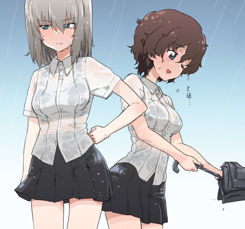 赤星小梅 ,逸見エリカ 「カレンダーの黒森峰制服夏服を6月のうちに描いておきたかった 」|monolithのイラスト