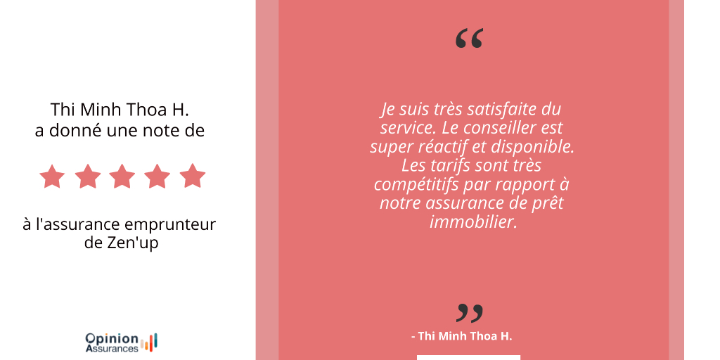 Changer d'assurance emprunteur peut vous permettre de faire des économies, comme Thi Minh Thoa H, qui vient de résilier au profit de <a href="/ZenUpAssurance/">Zen'Up</a> !

opinion-assurances.fr/assureur-zenup…

#OpinionAssurances #ZenUp #AvisClient #AssuranceEmprunteur #assurance #emprunteur