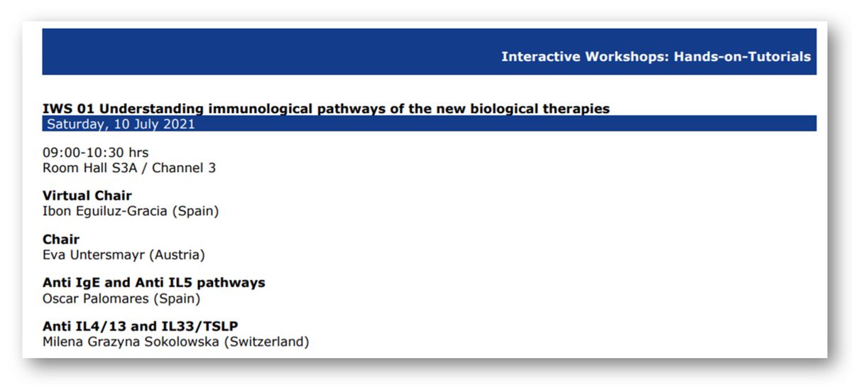 FlorinDanPopesc's tweet image. 📢#eaaci2021 #InteractiveWorkshop @Palomares_Lab @MilenaSokolows1 @GraciaIbon 
#EAACI Hybrid Congress scientific programme ⬇️
scientific.eaaci.org/site/programme…!