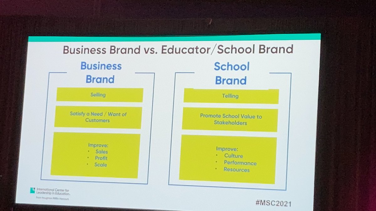 Business Brand v. School Brand #MSC2021 <a href="/E_Sheninger/">Eric Sheninger</a> #tellyourstory