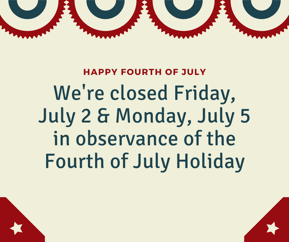We hope you're making plans for the holiday weekend ahead. Call us at 763-755-1600 before Thursday as we're closed on Friday and Monday #ThinkSafetySpeed