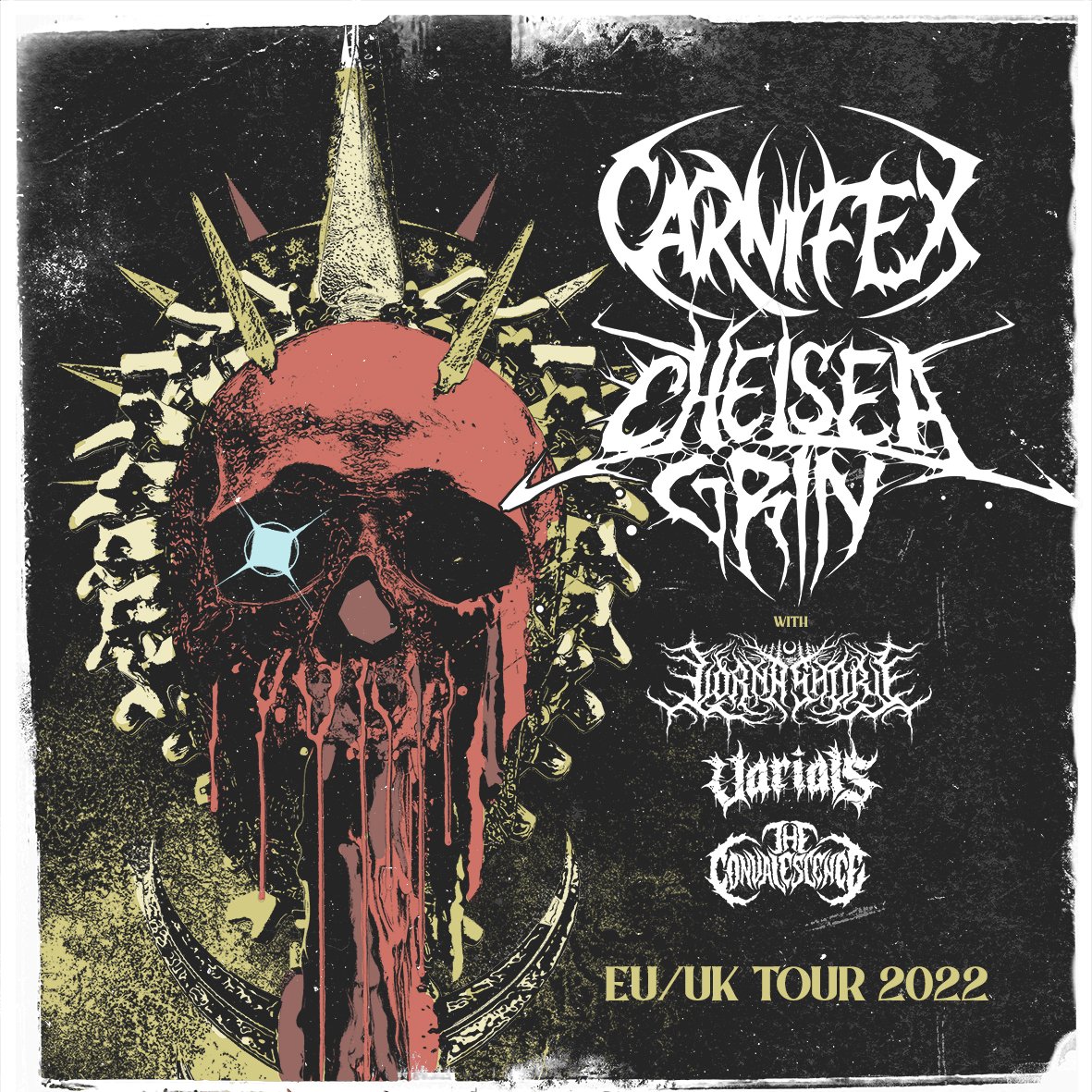 carnifex's tweet image. Returning to Europe alongside our friends in @ChelseaGrinUT for the filthiest tour you can buy a ticket to. This tour is stacked top to bottom and we can’t wait to bring this beast to your city! 

Purchase tickets &amp;amp; see full dates at: 🔗geni.us/CarnifexEUUKTo…🔗⁣