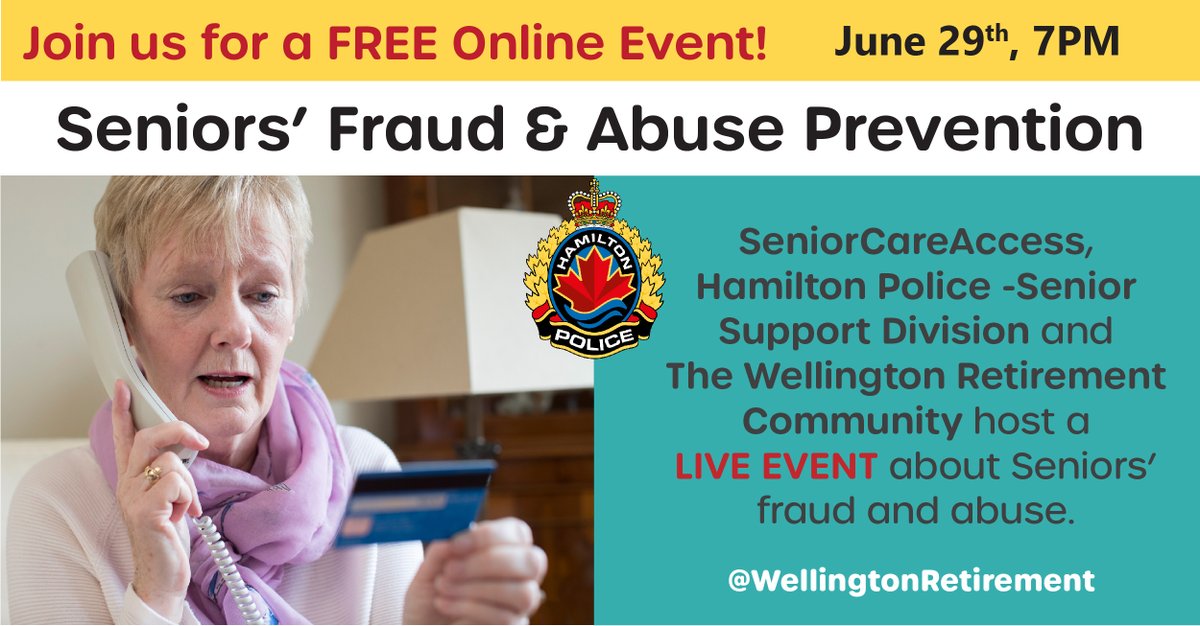 Don't miss this important and informative event - LIVE tonight at 7pm. Join us on Facebook.  #eldercare