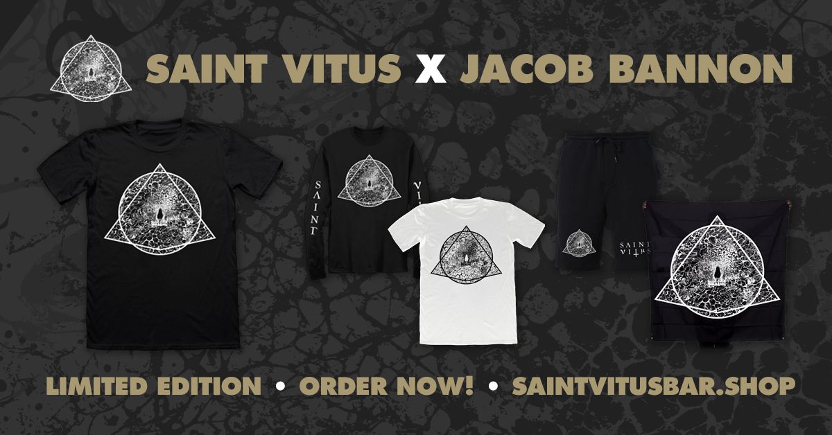 J. BANNON (of Converge, WYW, etc.) X SAINT VITUS BAR Collaboration Order here: saintvitusbar.com Excited to unveil my visual work for @saintvitusbar. Since their opening, the venue has been avid supporters of all the bands I am involved in. Stoked to help them out. -J.