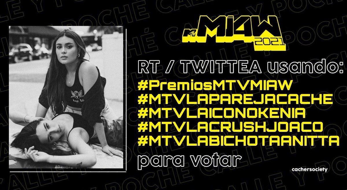 cachersociety's tweet photo. #PremiosMTVMIAW  
#MTVLAPAREJACACHE
#MTVLAICONOKENIA 
#MTVLACRUSHJOACO 
#MTVLABICHOTAANITTA https://t.co/IFpe6nidik