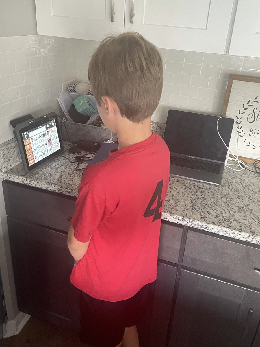Using our new AAC device to communicate to our son. ##autismawareness