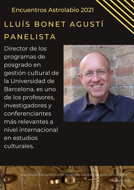 smARTsProjects's tweet image. Os invitamos a #Astrolabio, conversatorio con dos expertos españoles en políticas culturales, a propósito de las diferentes perspectivas del desarrollo cultural en ambos lados del Atlántico:  mailchi.mp/253a47da47ce/t… @mincultura @FundaCULTA @LaCulturalFM