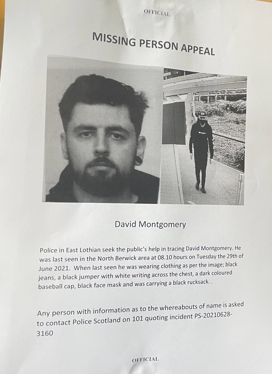My cousin has still not been found or even seen since this morning! Pls pls pls can everyone keep sharing and keeping a look out for him! We are all worried sick and just need to know he is safe💚 last seen in north Berwick but he may have travelled to Musselburgh now by now.