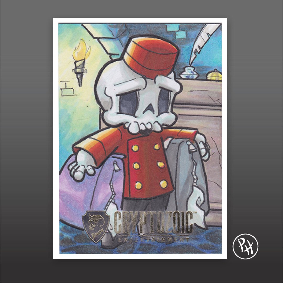 Pjhill81's tweet image. Meet Bob!
I was privileged to work on a Sketch Card series for #cryptozoicentertainment Cryptkins Bob 10 Year Anniversary set 😊
.
#cryptkins #bob #10years #10yearanniversary #sketchcards #bobcryptozoic #tradingcards #cryptkinsbob #chibi #cryptozoic #kawaii