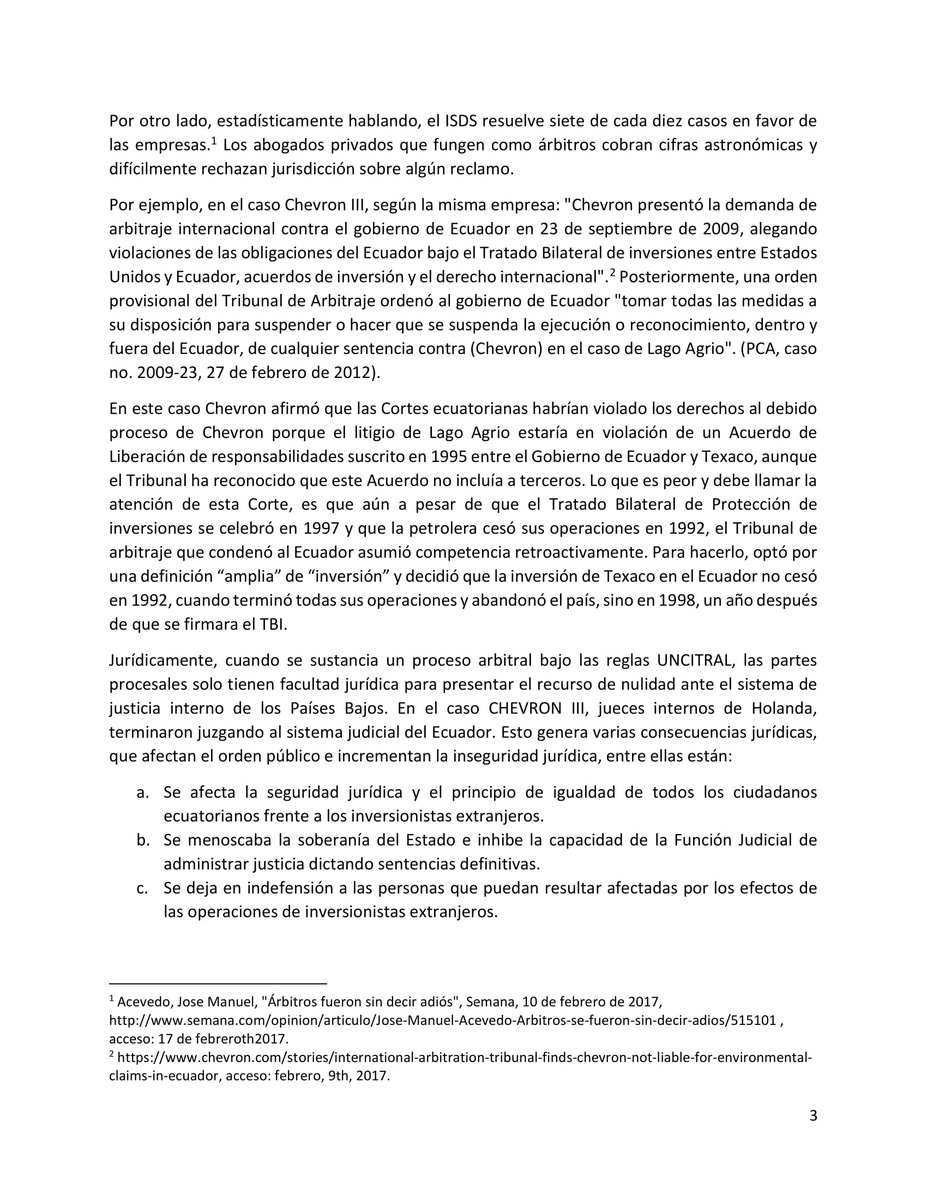 cdes_derechos's tweet photo. #Atención | #UDAPT y #CDES en facultad nuestros derechos hemos presentado un Amicus Curiae, donde explicamos el rol de los tribunales internacionales en la legitimación del desastre ambiental provocado por Chevron/Texaco. #NoCIADI
https://t.co/sT3WH8ePRd https://t.co/p8yeBOJZd5