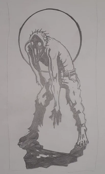 Zombie walk tshirt design sketch from 2011.The prelims of that Beach Fio I did in 2006! Another slayers bit from 1999 or so on the back of some testing papers.Again, Jr. High me making my own holiday decorations. 