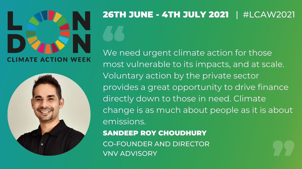 sandeepvnv's tweet photo. Join me tomorrow on a panel discussing voluntary carbon finance , as a part of the London Climate Action Week 

Time: Wednesday 30 June, 17:00 - 18:30 CET 
Registration: https://t.co/W9blTt0r6I  @london_climate https://t.co/fKRA7L8IGk