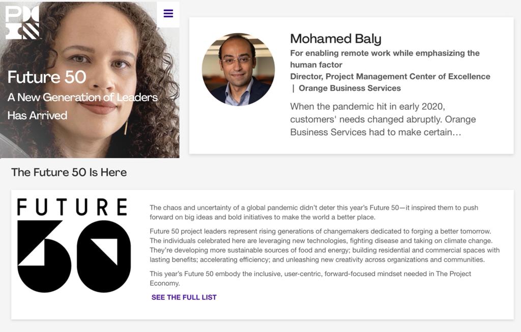 I am incredibly humbled to be among the honorees recognized on <a href="/PMInstitute/">PMI</a>’s #PMIFuture50 list, which celebrates a new generation of #leaders dynamically altering the workplace and boldly reshaping the future. 
ow.ly/sHuV50Fk1En
#proudtobeorange 
#leadership
#innovation