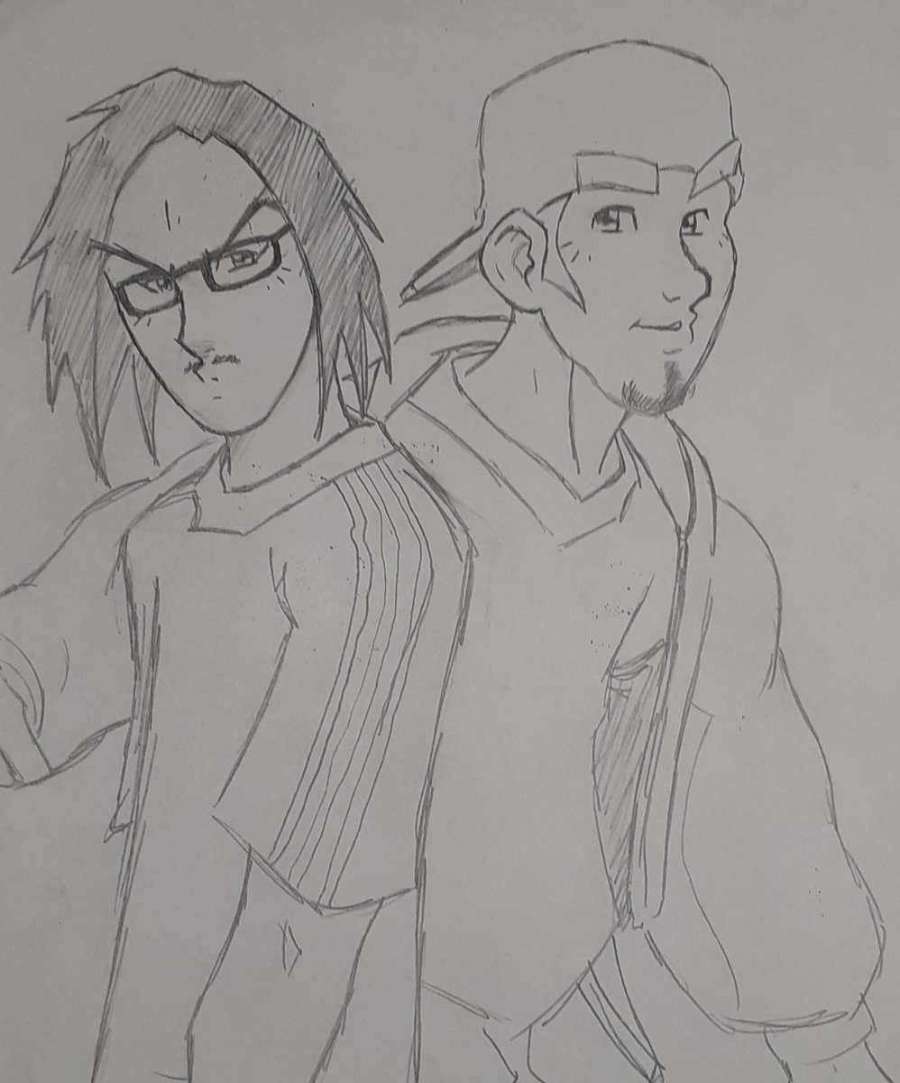 Poopoo chunks. Part of a complete breakfast. 
Oh look, the time in my life I got several requests for art of Jonathan Davis and Fred Durst. Look...it was 1998, okay?
My first drawing of Kane from 1997/98!
Also, my first drawing of the cast of Clerks from 1995. 