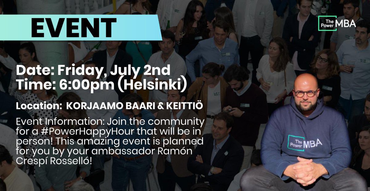 Come Friday with us! #helsinki #thepowermba #meetup https://t.co/SPofRq5Ffr