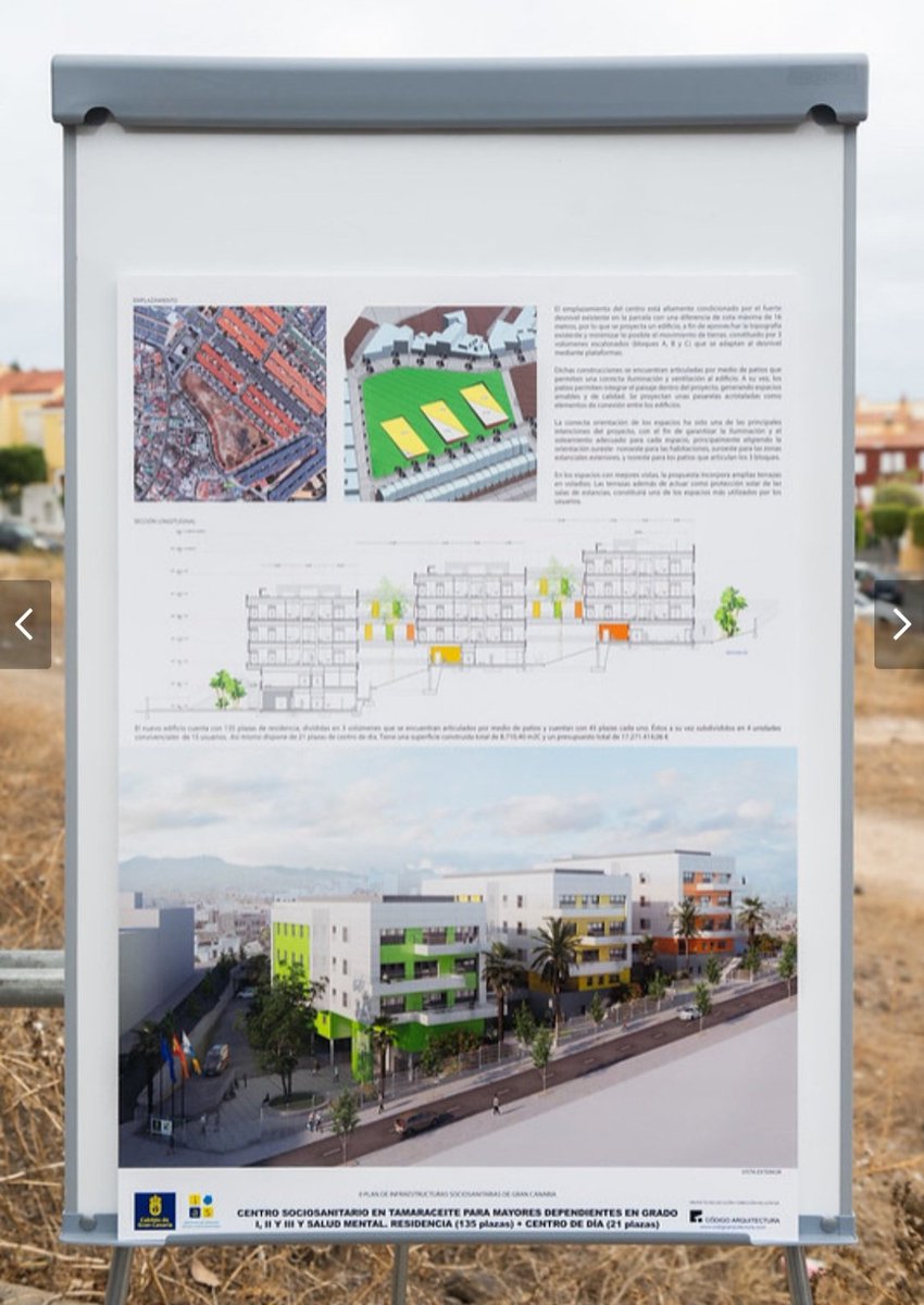 Tamaraceite contará con un nuevo Centro Sociosanitario de 135 plazas residenciales y 21 de día. Un proyecto impulsado por <a href="/GranCanariaSoc/">Gran Canaria Social</a> con una inversión de más de 17M€ cofinanciados entre el <a href="/GranCanariaCab/">Cabildo Gran Canaria</a> y <a href="/SocialGobCan/">Social GobCan</a>. El suelo fue cedido por el @AyuntamientoLPA
