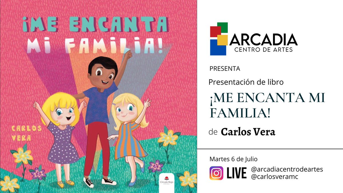 ArcadiaArtes's tweet photo. Un maravilloso cuento que ahonda en la diversidad familiar y en cómo se constituyen algunas de estas familias, fomentando el respeto y la tolerancia hacia cada una de sus particularidades.
@CarlosVeraMC nos hablará de él
👁👉🏼 IG Live
🗓👉🏼 Martes 6 de Julio
⏰👉🏼 19:00h 🇪🇸 https://t.co/ssG5NKEhWr