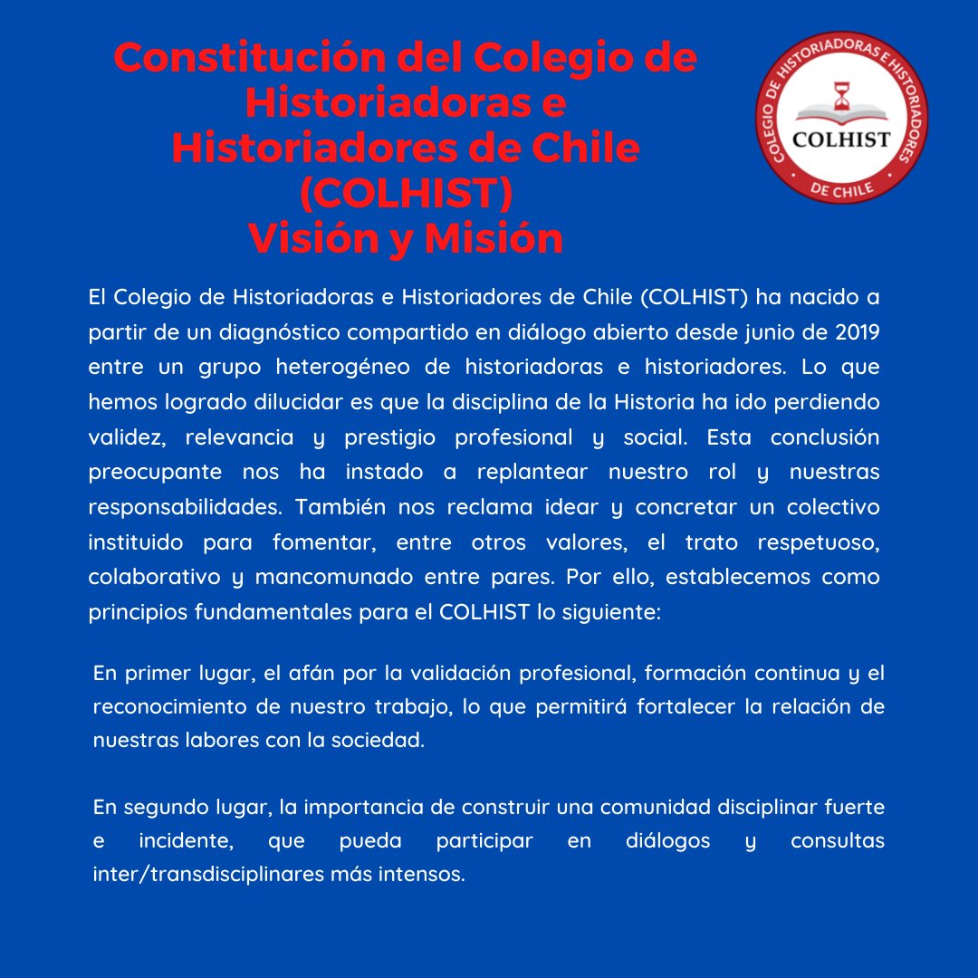 ColhistC's tweet photo. Declaración Colegio de Historiadoras e Historiadores de Chile https://t.co/3zP43U2Fc3
