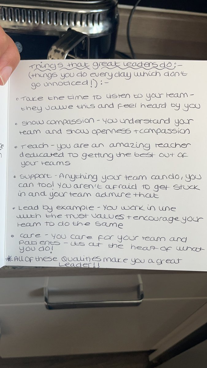 What a lovely card. Thank you @katebamber2606 for your support!! Also today we got an amazing monthly matron audit at 94.1%. What an achievement! So proud. I also received I lovely email from <a href="/CatherineSilco1/">Catherine Gregory</a> which was fed back to the team @HowlesJohn <a href="/rachel_sansbury/">Rachel Sansbury</a> <a href="/WLthtr/">Ward 5 LTHTR</a>