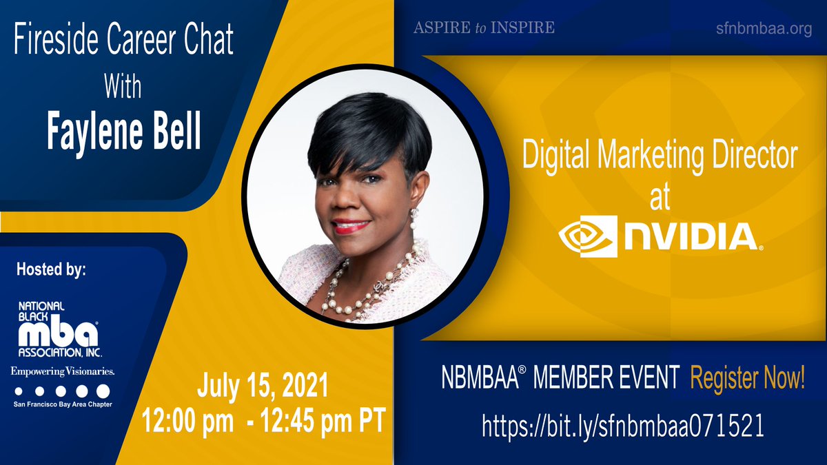 faylene_bell's tweet photo. Excited to share my career journey with other professionals from the San Francisco National Black MBA Association. #mba #blackmba #firesidechat #sanfrancisco #blacksintech #womenintech #womenleaders #career #nvidia https://t.co/S7ovzfDlFQ