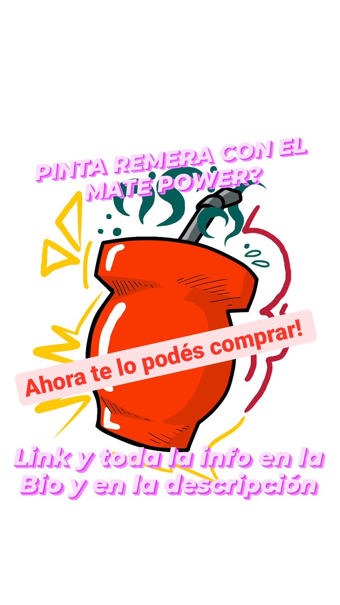 GabboRandom's tweet image. Pinta remera con el MATE POWER
Entrar a Flashcookie y cómprate el diseño en remera, campera, buzo, HASTA EN TUS ZAPATILLAS Y EN TU DELANTAL! para cocinar con toda la facha
Revisa mi tienda: gabbo-random-cosas.flashcookie.com