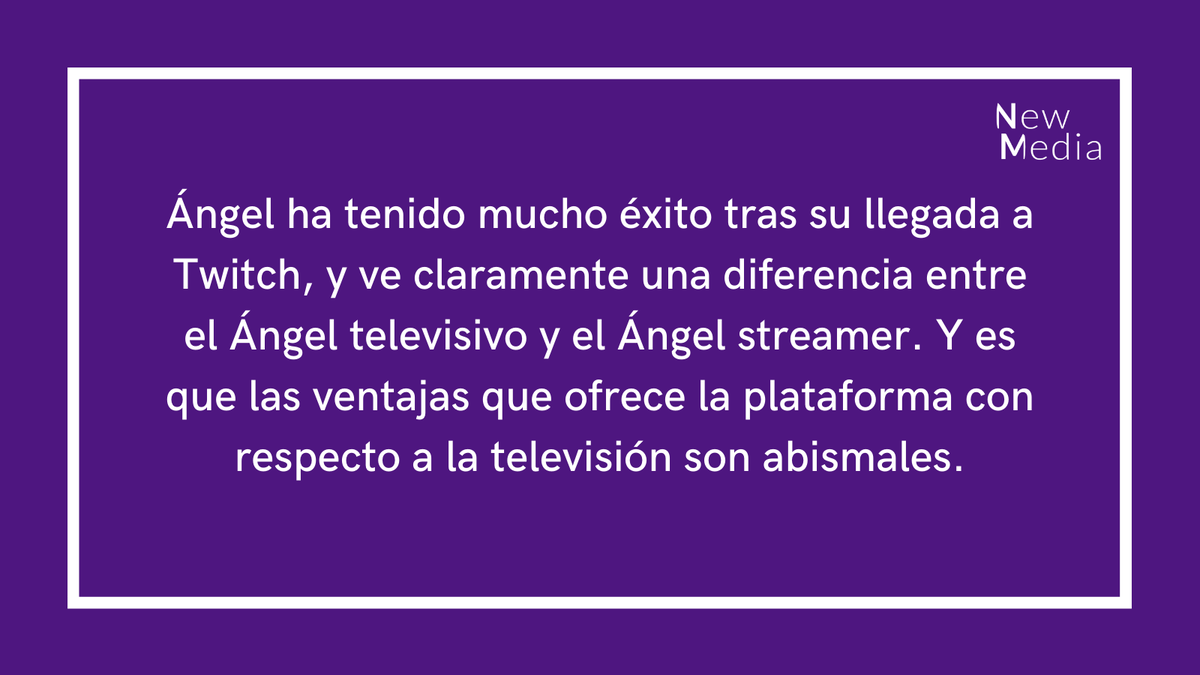 NewMediaTFM's tweet photo. [ENTREVISTA] Ángel Martín arribó a Twitch. Desde esa plataforma nos cuenta sobre su nueva experiencia comunicativa, los beneficios encontrados y las diferencias con los medios tradicionales.

Por Julián López ✍️
La entrevista completa en nuestra web: https://t.co/GC6weNFOOj https://t.co/4Dyxs7kxp1