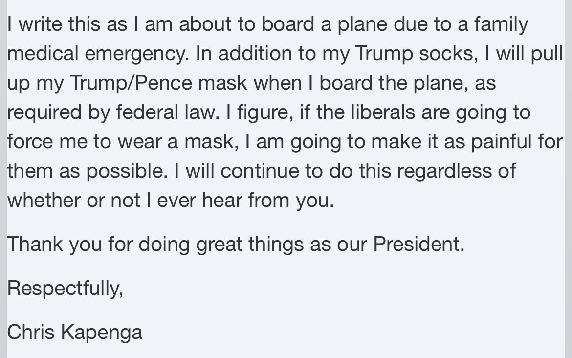 zittrain's tweet image. This is a real letter from state senator Chris Kapenga, a die-hard Trump supporter, after Trump accused him of covering up election fraud. (!) He calls out Trump’s lies … amidst Pravda-era praise.

Stockholm Syndrome could be renamed for a town in Wisconsin’s 33rd district.