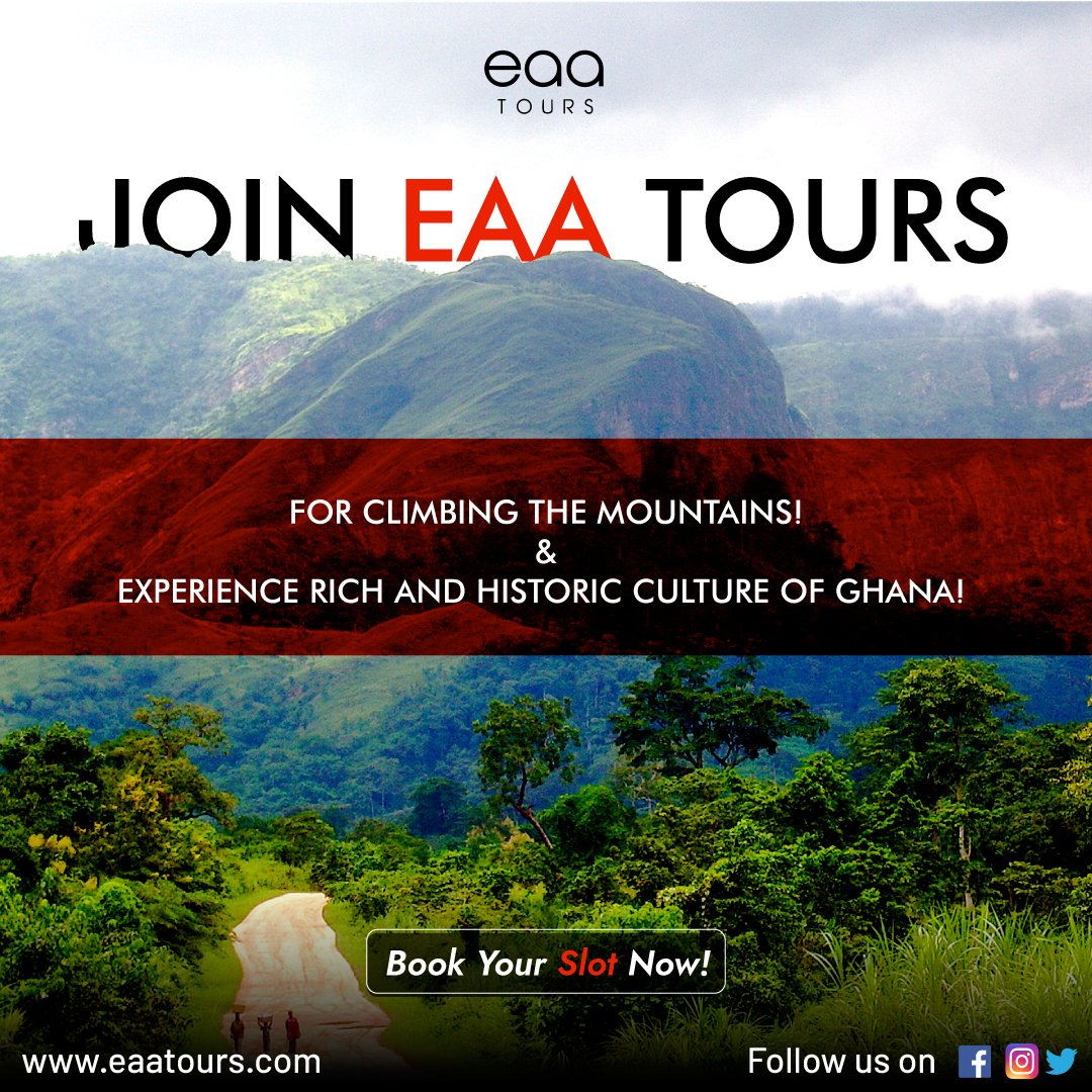 eaatours's tweet image. 🧗Climbing the ⛰️mountain of Mercy is part of the itinerary during the nature trip to ghana for Experience...𝗥𝗜𝗖𝗛 𝗔𝗡𝗗 𝗛𝗜𝗦𝗧𝗢𝗥𝗜𝗖 𝗖𝗨𝗟𝗧𝗨𝗥𝗘 𝗢𝗙 𝗚𝗛𝗔𝗡𝗔!

When are you joining?
Book Your Slot Now:👉eaatours.com 
 
#EAATOURS #ghana #accra #africa