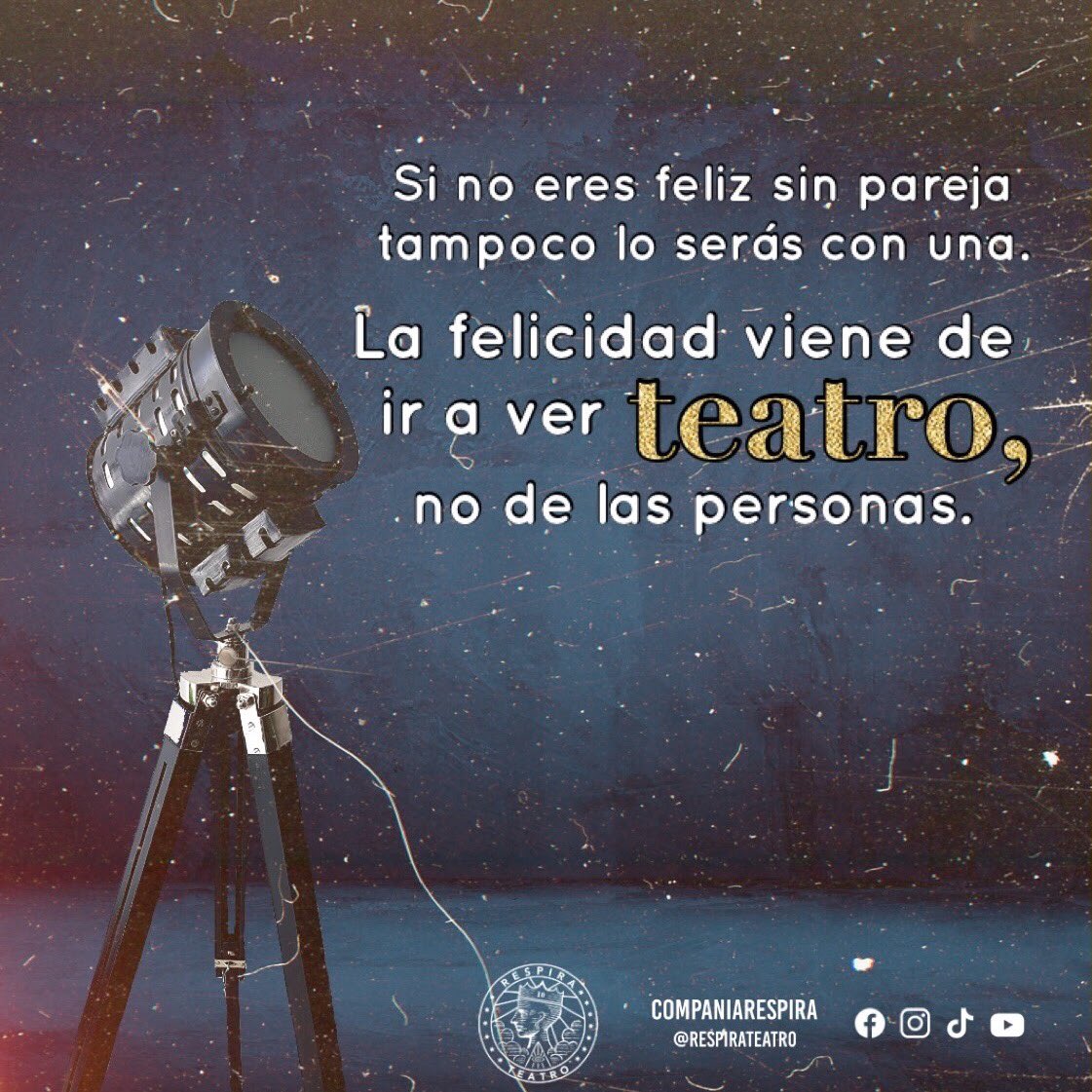 companiarespira's tweet photo. La felicidad viene de ir a ver teatro. 

#meme #teatro #comedia https://t.co/UhkAEW4L5V