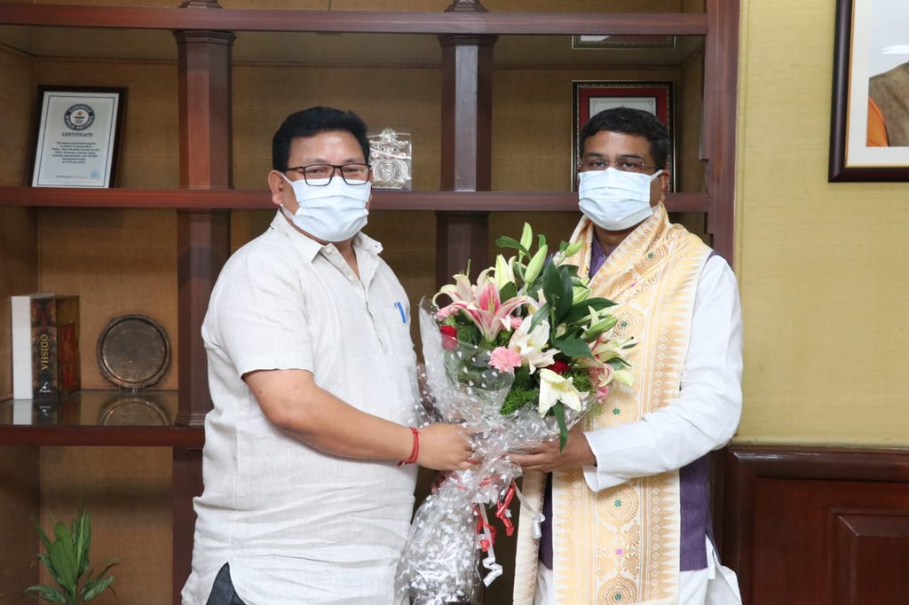 PramodBoroBTR's tweet photo. Today called on Hon'ble Minister of State for Petroleum &amp; Natural Gas and Steel Shri @dpradhanbjp ji.

We had discussed every possible aspect of development in Bodoland for the indigenous people of BTR. https://t.co/zAg03nkXsO