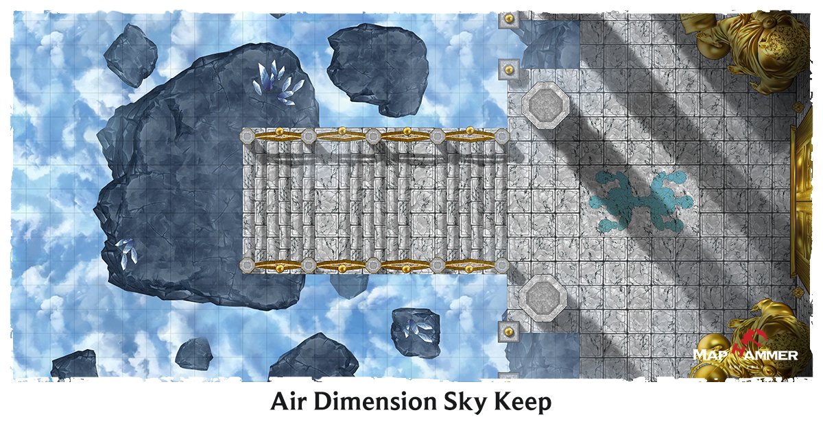Maphammer Let Me Show You Our Sky Keep Maps This Is Part Of The Modular Air Dimension Theme So You Can Expand This Battle Map Seamlessly To Any Size You