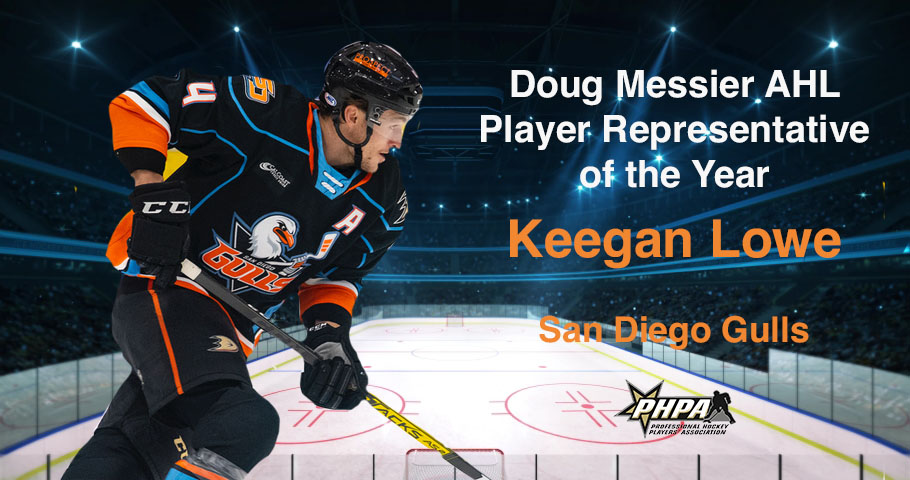 thephpa's tweet image. Congratulations to Keegan Lowe of the @SDGullsAHL   and Shawn Szydlowski of the @FWKomets on being named the inaugural recipients of the PHPA Player Representative of the Year Awards!   phpa.com/news/2131