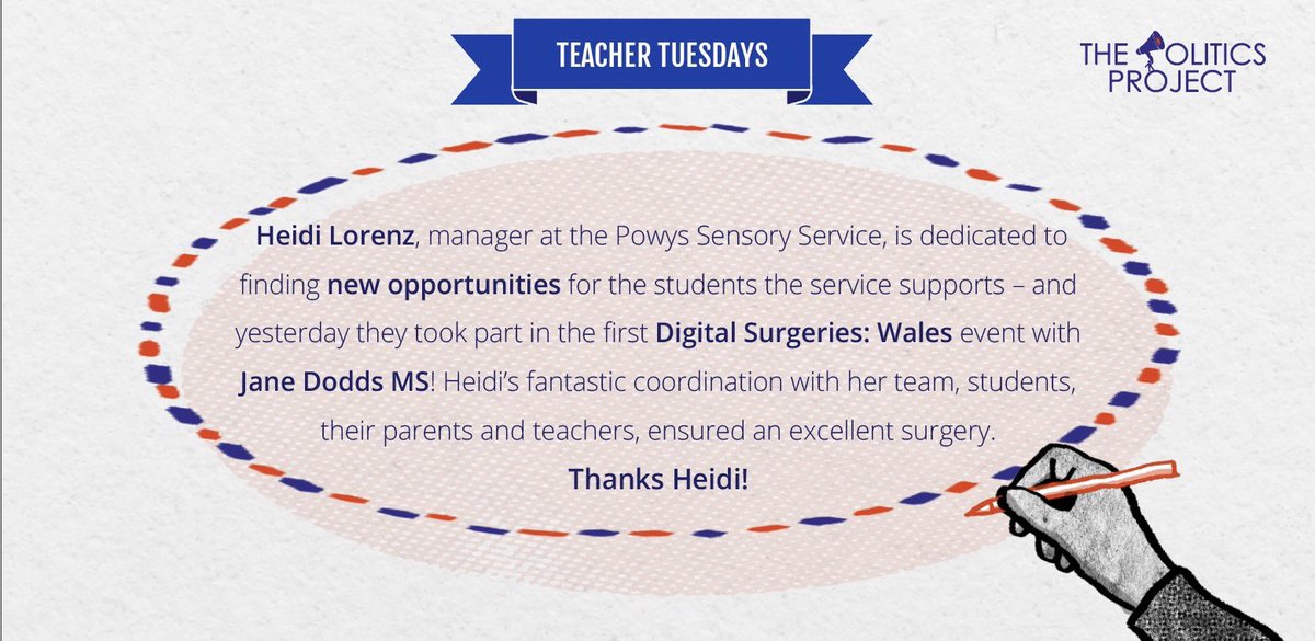 Every week we celebrate a teacher who has gone the extra mile for their students.🏅#TeacherTuesdays @PowysSensory, thank you!