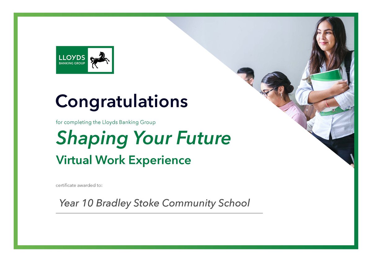 A massive thank you to @LBGplc  who delivered 2 days of virtual work experience to 40 of our Y10 students.  A fabulous opportunity to learn more about the world of work! #lloydsbankinggroup #careersjourney #workexperience