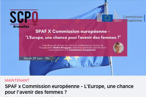 Les femmes sont davantage intéressées par #santé #ecologie plutôt que #terrorisme et #immigration : des femmes investies en #Europe 🇪🇺= lutter contre les populismes. 
👉<a href="/sixtinebouygues/">Sixtine Bouygues</a> #DG <a href="/UEFrance/">Commission européenne 🇪🇺</a> avec @ScPoauFeminin sur zoom ce soir #scpowHer