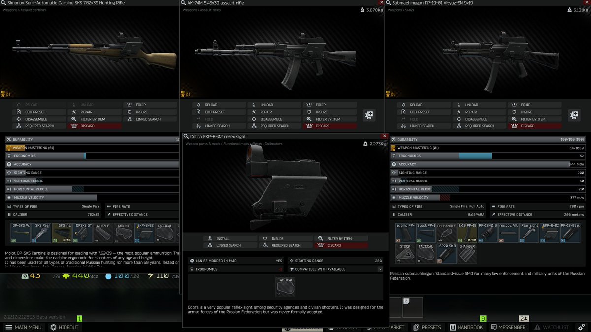 Game Life Company Glco ワイプが来るので ワイプ直後に常用する装備を紹介 武器は画像の３つがおススメ 共通点としてpraperから安価に購入できるサイトをポン付けできる そして扱いやすいこと 装備は画像と記事を参照してください Eft T