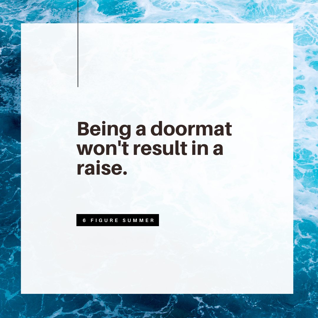 emerald_seven's tweet photo. 🔥 Hot Take: 🔥

Clients who use the word “deserve” when discussing a raise often have really terrible boundaries with their work/managers. 

It’s real hard to put up boundaries when you’ve been a doormat, professionally. Often, folks have to change jobs.

#6FigureSummer https://t.co/TK60GBa4bS