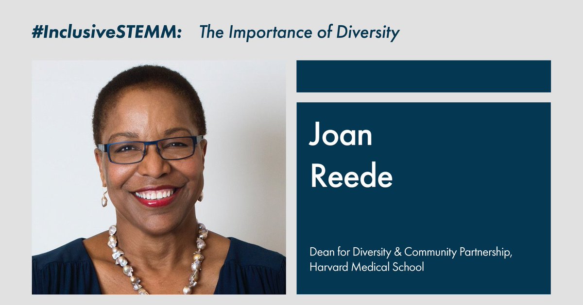 NASEM_DBASSE's tweet photo. Starting now: Hear from Joan Reede, MD of @harvardmed on the fundamental value of diversity in #STEMM and its critical importance to our nation. Join here: https://t.co/fIeI0JmJl5

#InclusiveSTEMM https://t.co/b4n6wvumAv