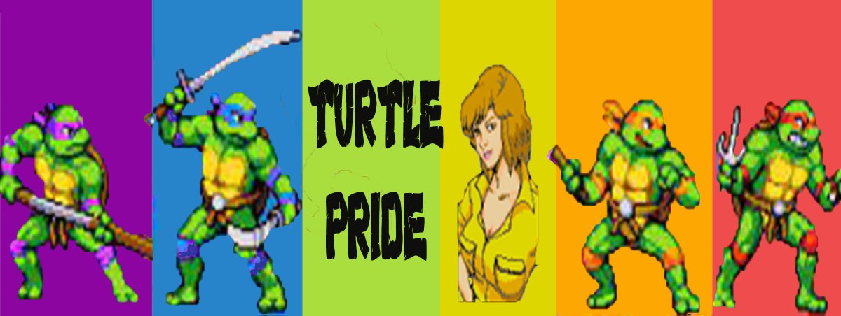 how old was you when you realized the ninja turtles bandannas and skin tone plus April O'Neil's jump suit make up the pride colours? #Pride #Tmnt