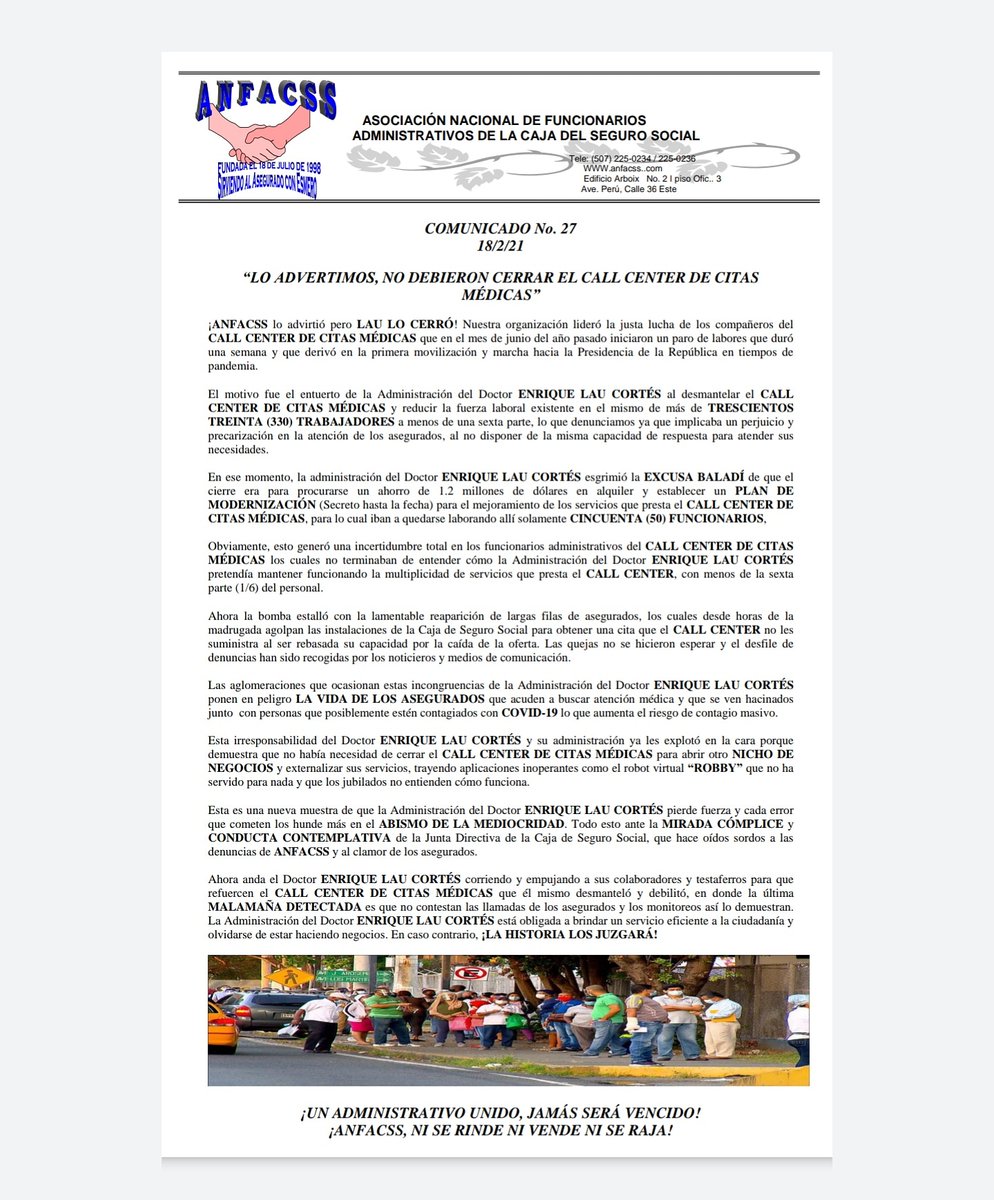 Luis_Lee01's tweet photo. @tvnnoticias @Blanca_HerreraA @limyueng 🗣️YA ANFACSS LO HABÍA ADVERTIDO DESDE FEBRERO DE 2021!!!

¡ESTA LUCHA NO ES DE UNO, ESTA LUCHA ES DE TODOS!

¡ESTA CAJA NO SE VENDE, ESTA CAJA SE DEFIENDE!

...UN FUNCIONARIO ADMINISTRATIVO ÚNICO, JAMÁS SERÁ VENCIDO...

...ANFACSS NI SE RINDE, NI SE RAJA Y MUCHO MENOS SE VENDE... https://t.co/WGplk0mEx8