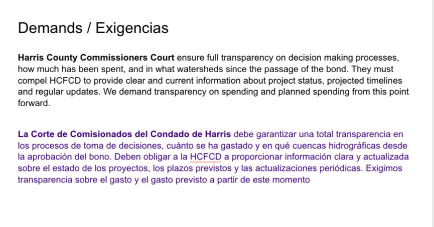 weststrecovery's tweet image. Here are the NAC demands that will deliver #floodequity and #Equitableprotection #goodgovernance #transparency.Its time for new leadership @hcfcd