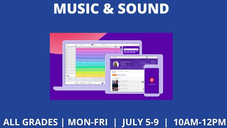 SteamCoders's tweet image. Join us the week of July 5-9, 10 to 12 pm. Our Music & Sound camp, we'll use online tools to explore how music & sounds can be created & recorded using computers & smartphones. This #summercamp will be broken into 3 groups by age: grades 1-3, 4-7 & 8-12.
#kidsforcoding #Steam