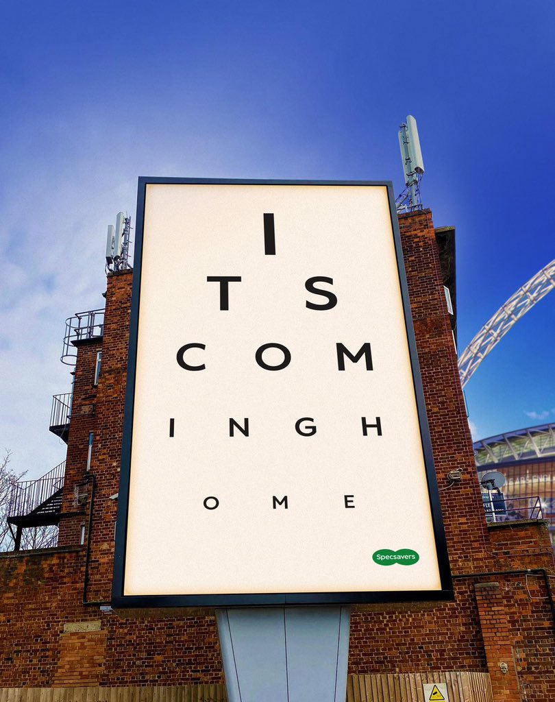 Specsavers's tweet photo. You’ve got to see it to believe it…
#ENG #ItsComingHome https://t.co/Y8Tfc4so70