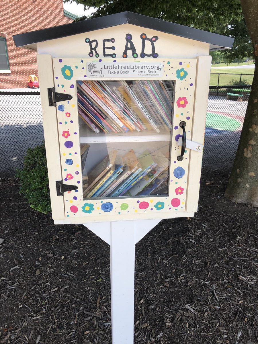 The Little Free Library at Ebenezer Elementary is full of great books! 📚Please stop by and take a book home with you to complete your summer reading challenge paper!  You may also leave a book in there to share with others!  📖😊