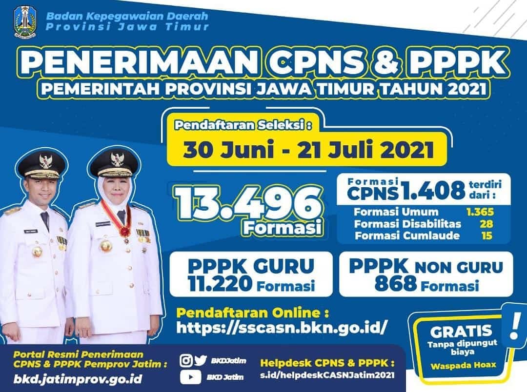 bkdjatim's tweet photo. Pengumuman Penerimaan Pegawai ASN Pemprov Jatim Tahun 2021

https://t.co/O5Qw0rTcLd https://t.co/O7Qxqxq7OW
