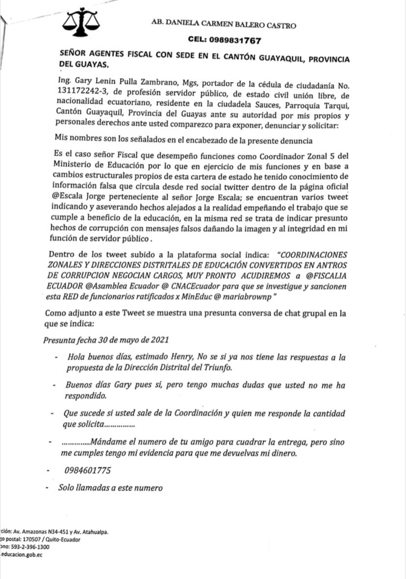 garypulla's tweet photo. Hoy se presentó la respectiva denuncia ante la Fiscalia General del Estado a fin de que se verifique la procedencia de las noticias falsas emitidas por redes sociales en mi contra. https://t.co/ta6Yw8HSkv