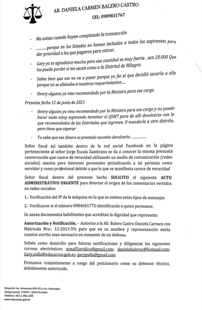 garypulla's tweet photo. Hoy se presentó la respectiva denuncia ante la Fiscalia General del Estado a fin de que se verifique la procedencia de las noticias falsas emitidas por redes sociales en mi contra. https://t.co/ta6Yw8HSkv
